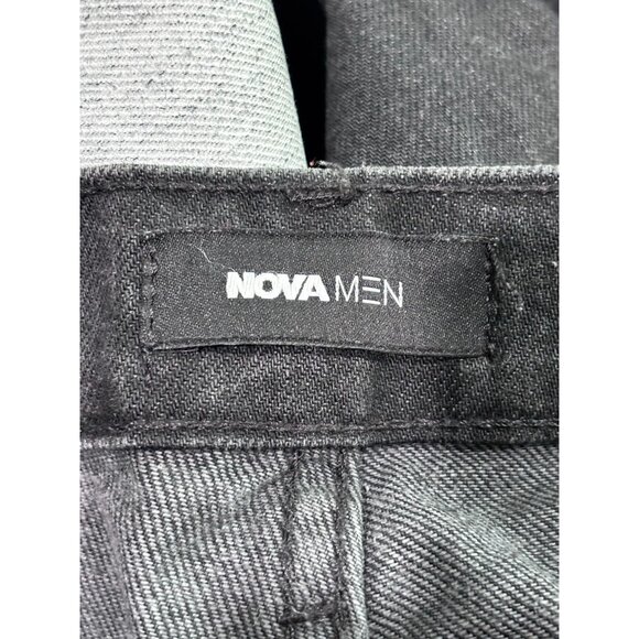 Nova Men Zigzag Pattern Denim Jeans Size 36 - Picture 10 of 13